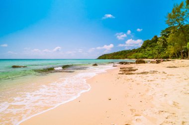 Güzel cennet tropikal plaj ve deniz