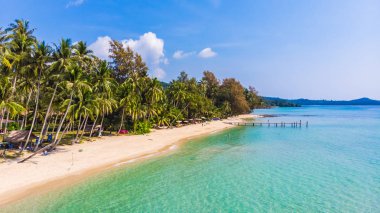 Deniz ve plaj ile havadan görünümü