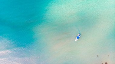 Deniz ve plaj ile havadan görünümü