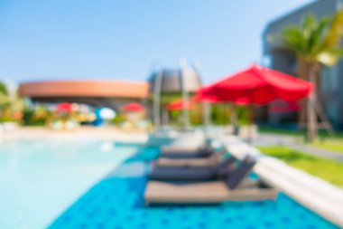 Soyut bulanıklık lüks otel resort yüzme havuzunda defocused