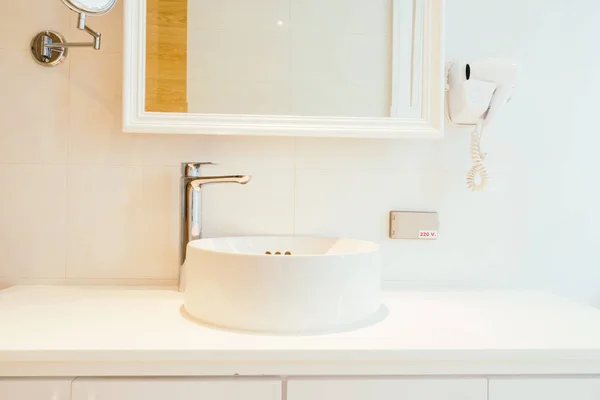 Faucet and sink decoration in bathroom