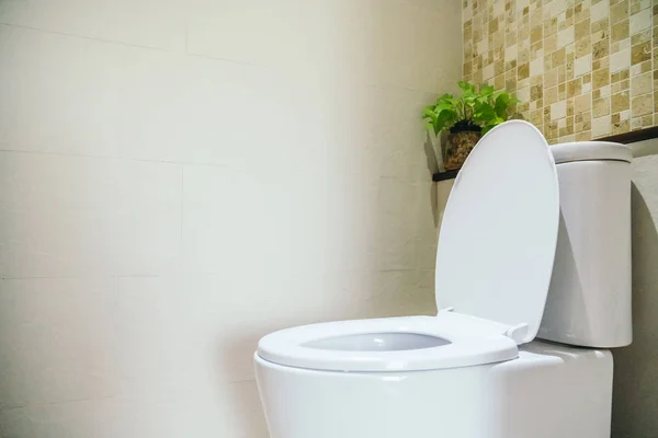 Tigela de vaso sanitário branco para assento — Fotografia de Stock
