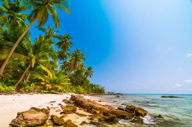 Deniz ve plaj manzara ile güzel cennet ada