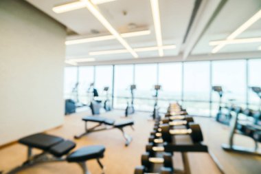 Soyut bulanıklık ve ufuk fitness ekipmanları spor salonu iç