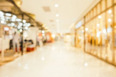 Arkaplan için mağaza içindeki soyut bulanıklık ve odaklanmış alışveriş merkezleri