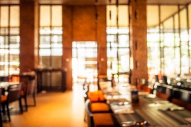 Bulanıklık restoran ve kafe Cafe iç arka plan - Vintage filtre için