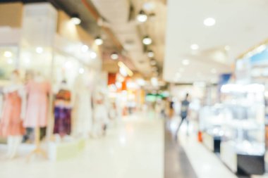 Arkaplan için mağaza içindeki soyut bulanıklık ve odaklanmış alışveriş merkezleri