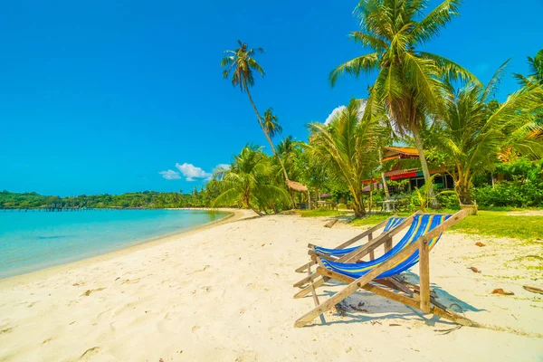 Tropisch Strand Zee Met Coconut Palm Tree Paradijseiland Voor Reizen — Stockfoto