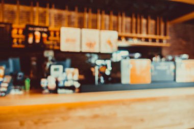 Özgün bulanıklık ve odaklanmış kafe ve restoran iç mimarisi - Vintage Filtresi-