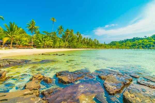 美丽的热带海滩和海与椰子棕榈树在 parad — 图库照片