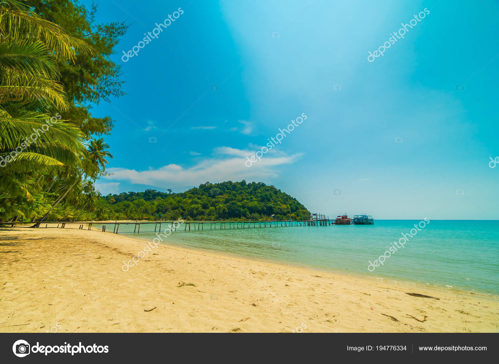 Belle plage tropicale et mer avec cocotier en parad image libre de ...