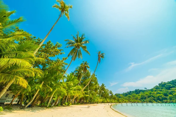 Bela praia tropical e mar com coqueiro em parad — Fotografia de Stock
