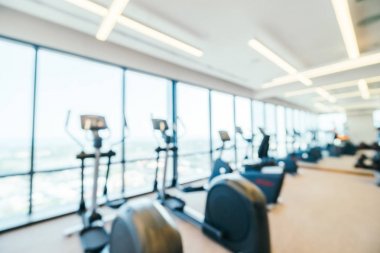Soyut bulanıklık ve ufuk fitness ekipmanları spor salonu iç