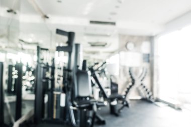 Soyut bulanıklık fitness ekipmanları ve spor salonu iç defocused