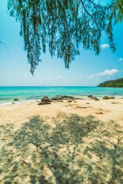 Güzel cennet tropikal plaj ve deniz
