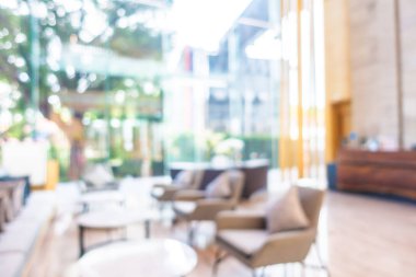 Otelde soyut bulanıklık ve defokus lobi dekorasyonu