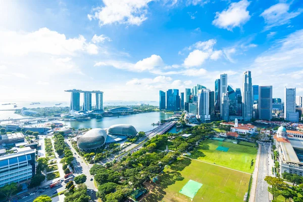 Krásná architektura budovy vnější panoráma v Singapuru — Stock fotografie