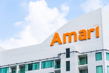 Pattaya Tayland - 25 Ekim 2019: Bui üzerinde Amari Otel tabelası
