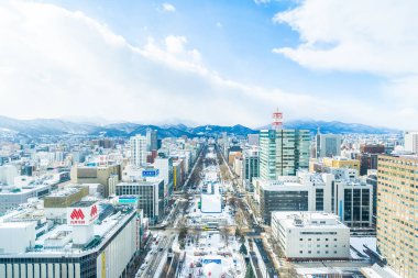 Sapporo Hokkaido, Japonya - 2 Şubat 2019 Beautiful Mimarlık