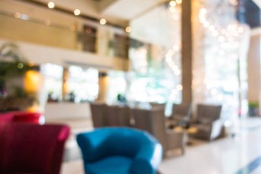 Görüntü bulanıklığı ve arka plan için otel lobisinin dışsal görünümü