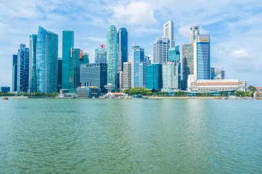 Singapur, 21 Ocak 2019: skyscra bina güzel mimari