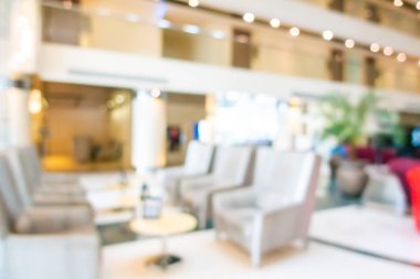Görüntü bulanıklığı ve arka plan için otel lobisinin dışsal görünümü
