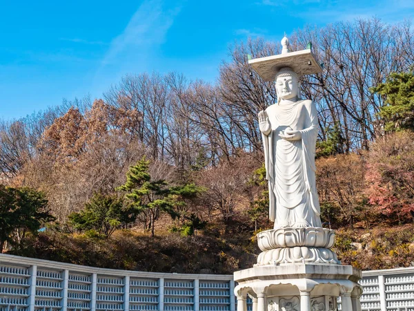 Mooie boeddhisme standbeeld in Bongeunsa tempel — Stockfoto