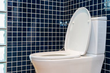 Banyo içindeki klozet kapağı.