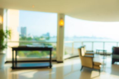 Soyut bulanık otel lobisi iç oda