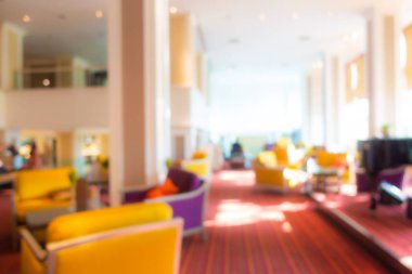 Soyut bulanık otel lobisi iç oda