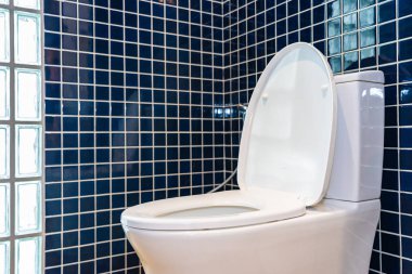 Banyo içindeki klozet kapağı.