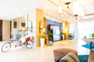 Soyut bulanık otel lobisi iç oda