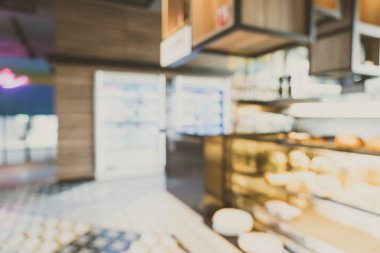 Otel 'deki soyut bulanık kahve dükkanı ve açık büfe restoranı