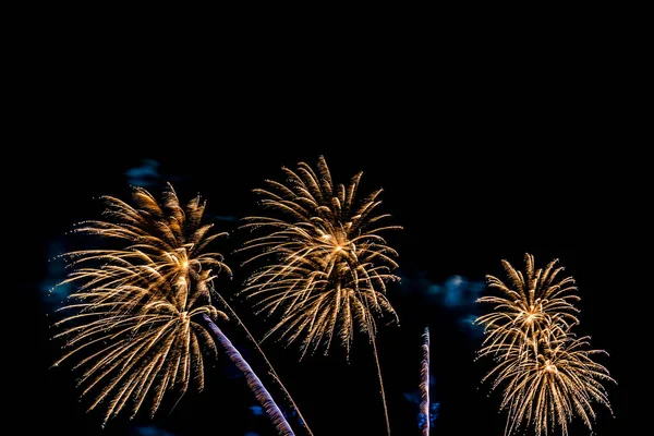 Schönes buntes Feuerwerk in der Nacht zum Feiern — Stockfoto