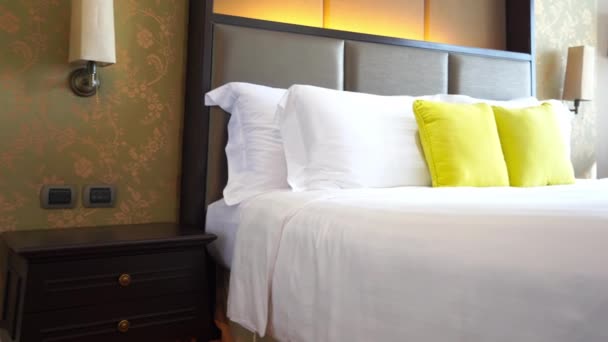 Imagens Luxo Mobilado Quarto Hotel — Vídeo de Stock