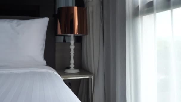 Bilder Lyxigt Möblerat Sovrum Hotellet — Stockvideo