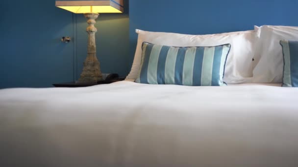 Bilder Lyxigt Möblerat Sovrum Hotellet — Stockvideo