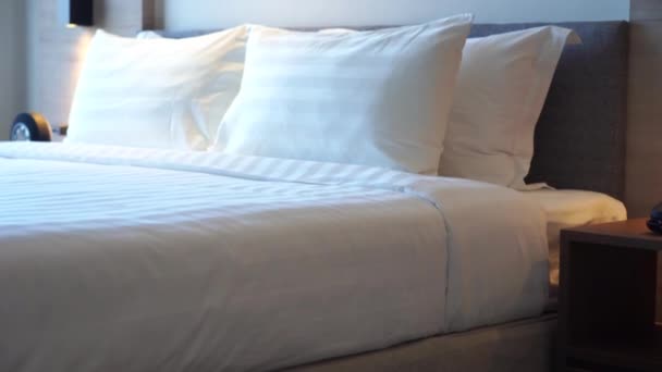 Imagens Luxo Mobilado Quarto Hotel — Vídeo de Stock