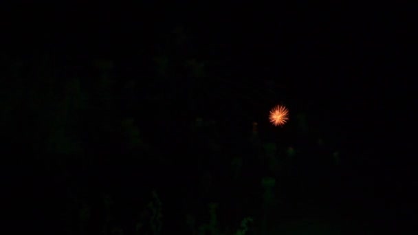 밤하늘에서 불꽃이 터지는 장면을 — 비디오
