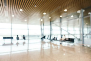 Soyut bulanıklık ve Havaalanı yolcu trans için terminal defocused