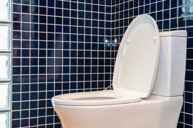 Banyo içindeki klozet kapağı.