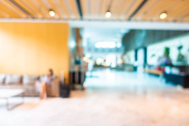 Otelde soyut bulanıklık ve defokus lobi dekorasyonu