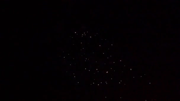 Riprese Ravvicinate Fuochi Artificio Che Esplodono Nel Cielo Notturno — Video Stock