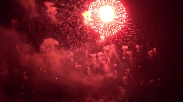 images rapprochées de feux d'artifice explosant dans le ciel nocturne