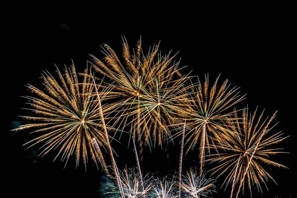 Schönes buntes Feuerwerk in der Nacht zum Feiern — Stockfoto