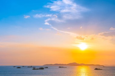 Tayland 'ın Pattaya şehrinin etrafındaki güzel deniz manzarası