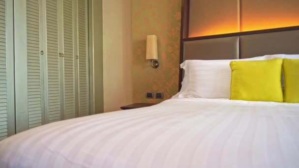 Imagens Luxo Mobilado Quarto Hotel — Vídeo de Stock