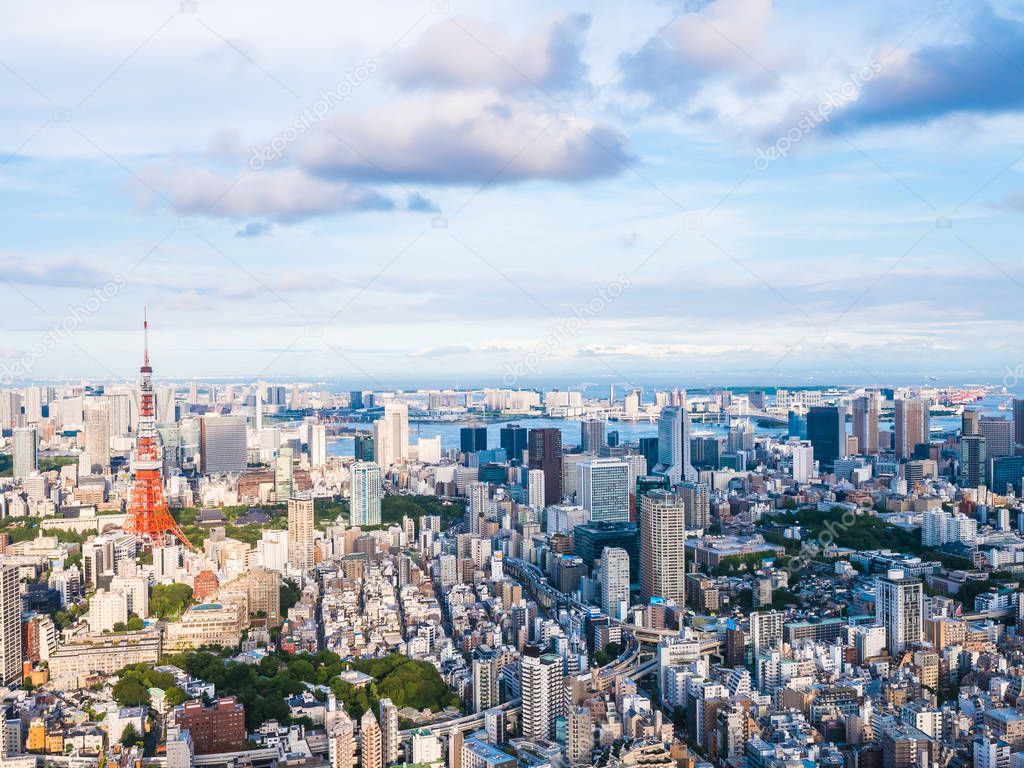 Beautiful Architecture and building around tokyo city with tokyo