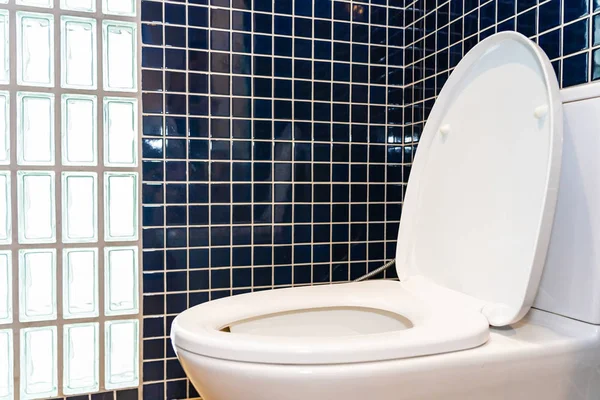 Toalettsits skål i badrum inredning — Stockfoto