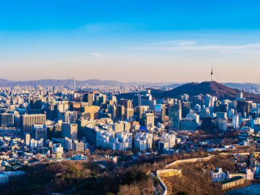 Bina Cityscape Seoul City güzel mimari